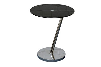 Lot 123 - A contemporary chrome and smoked glass occasional table