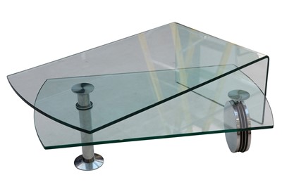 Lot 156 - An Italian style glass coffee table, in the manner of Fontana Arte