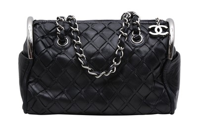 Lot 463 - Chanel Black Woven CC Barrel Bag