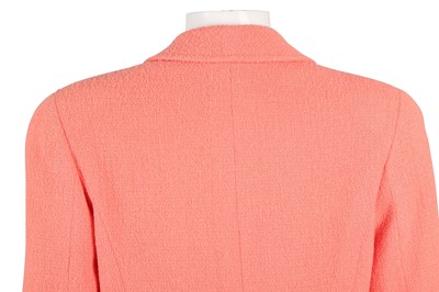 Lot 151 - Chanel Coral Boucle Skirt Suit - Size 42