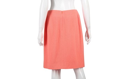 Lot 151 - Chanel Coral Boucle Skirt Suit - Size 42