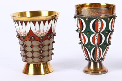 Lot 374 - A small collection of Russian silver gilt cloissone enamelled vodka cups
