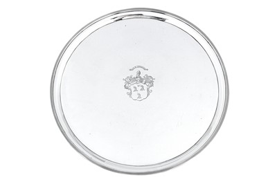 Lot 428 - A George III Scottish sterling silver salver, Edinburgh 1795 by William Robertson (reg. 1789)