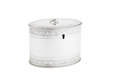 Lot 279 - A Victorian sterling silver tea caddy, London 1861 by William Stocker (reg. Aug 1848)