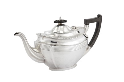 Lot 336 - A George V sterling silver teapot, Chester 1918 by Barker Brothers