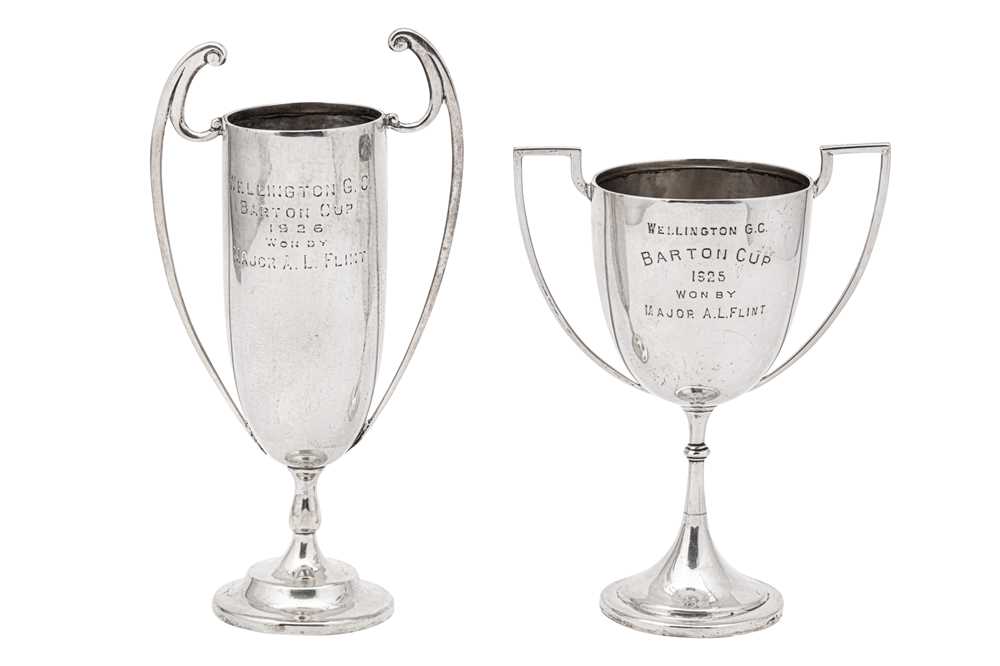 Lot 186 - Two early 20th century Indian colonial silver trophies, both Bangalore by Barton, Son & Co