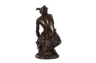 Lot 60 - A LATE 19TH CENTURY FRENCH PATINATED BRONZE FIGURE OF MERCURY AFTER A MODEL BY JEAN - BAPTISTE PIGALLE (FRENCH 1714 – 1785)