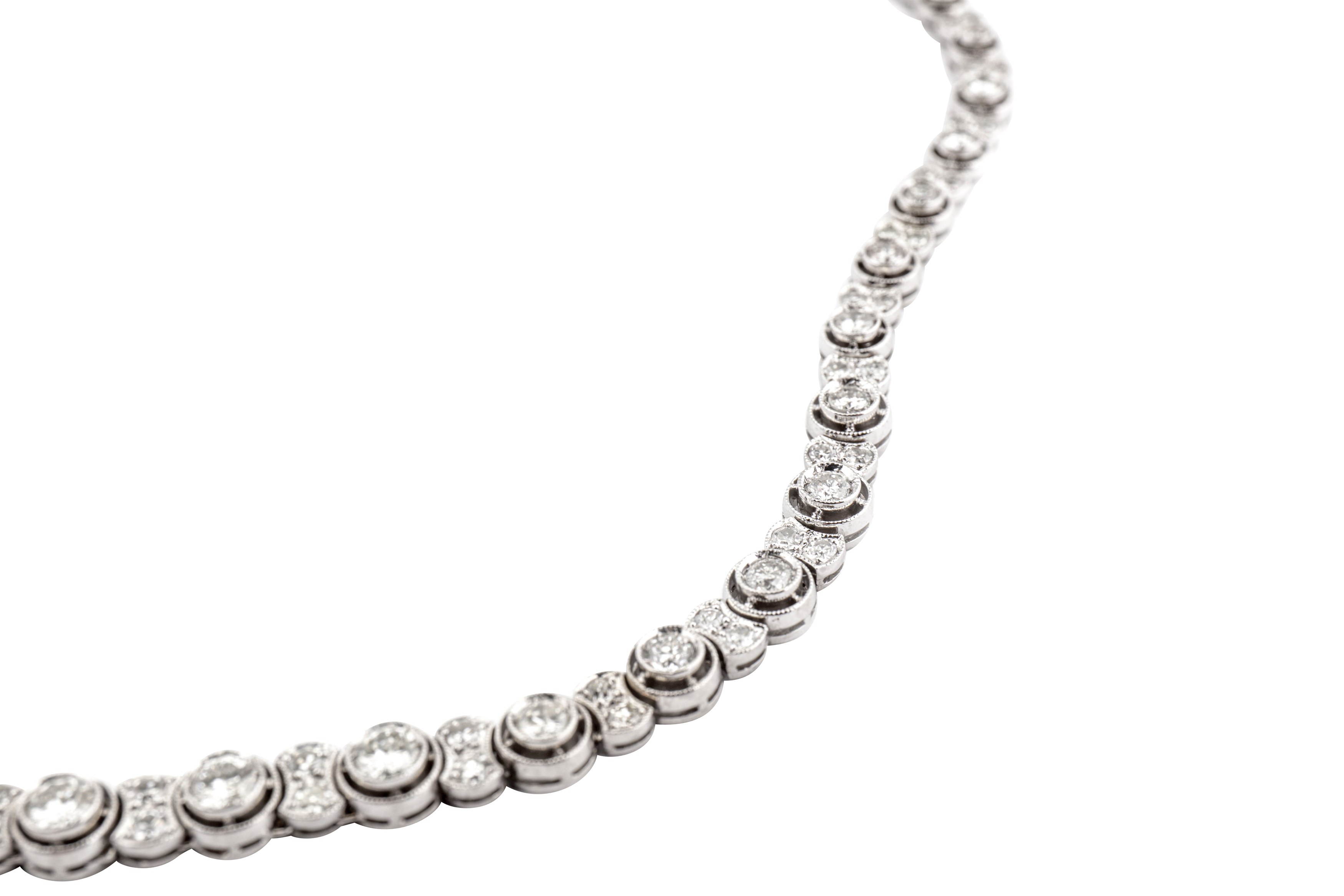 Lot 168 - A diamond rivière necklace, circa 1950