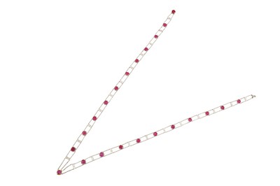 Lot 165 - A ruby and diamond necklace, second quarter of the 20th century