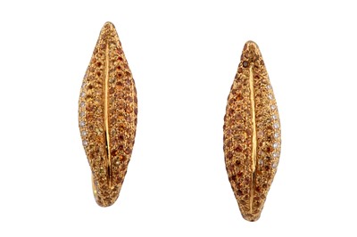 Lot 108 - A pair of gem-set earrings