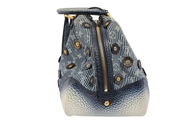 Lot 82 - Louis Vuitton Limited Edition Blue Denim Polka Dot Panema Bowly Bag