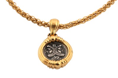 Lot 438 - Fendi Janus Roman FF Coin Pendant Necklace