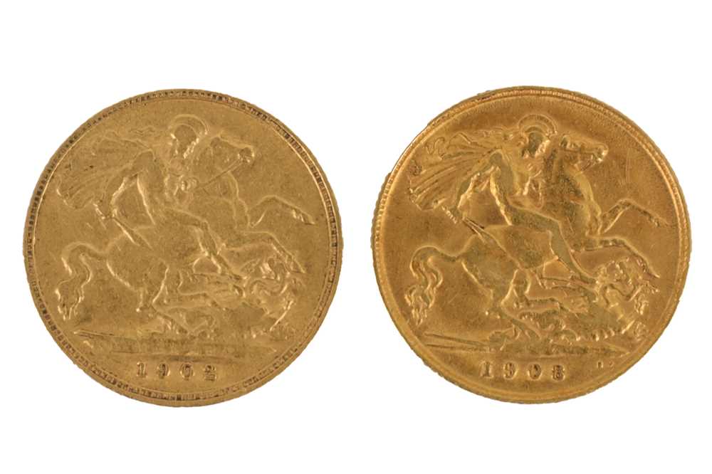 Lot 147 - Two Edward VII half sovereigns, dated 1902 and 1908