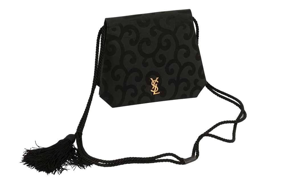 Lot 485 - YSL Black Satin Handbag