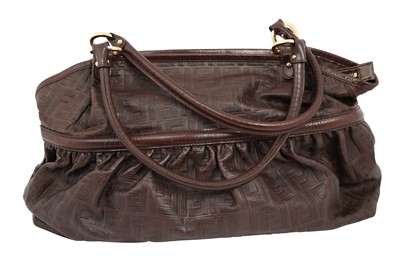 Lot 191 - Fendi Brown Zucca Embossed Chef Bag