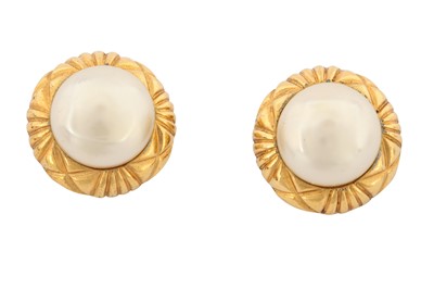 Lot 395 - Chanel Clip On Pearl Earrings