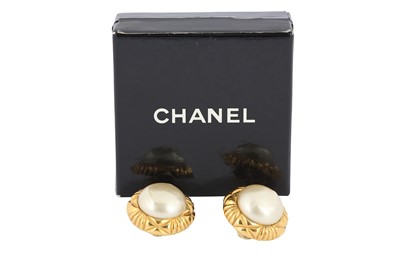 Lot 395 - Chanel Clip On Pearl Earrings