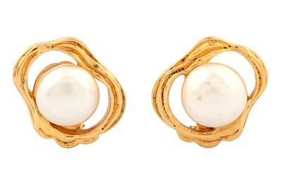 Lot 396 - Chanel Clip On Open Pearl Earrings
