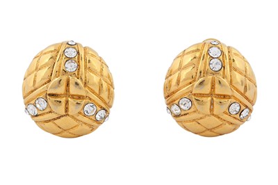 Lot 397 - Chanel Clip On Rhinestone Earrings