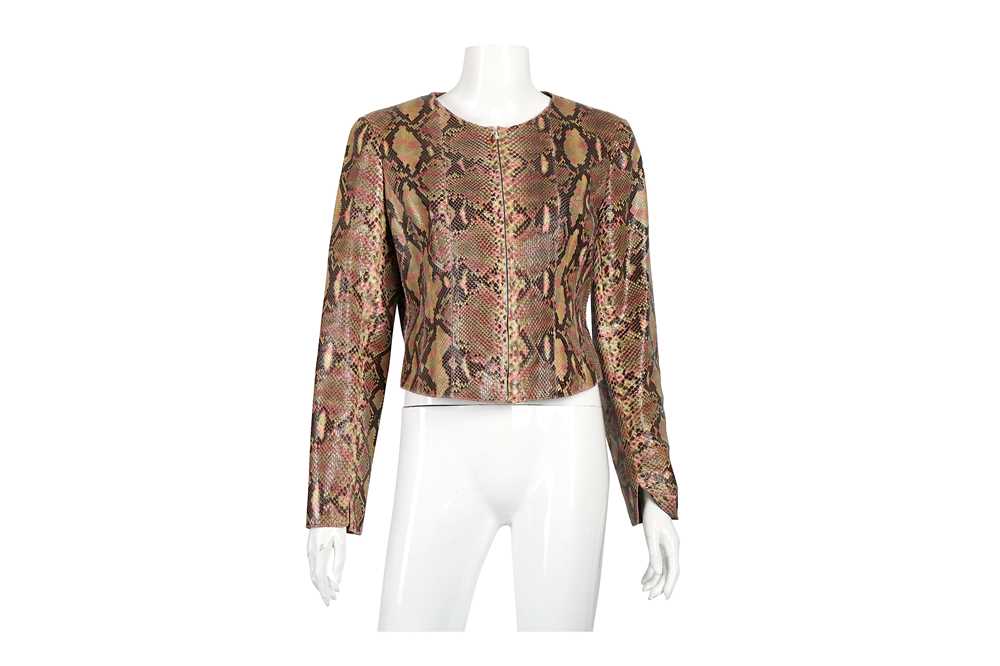 Lot 129 - Chanel Python Collarless Jacket