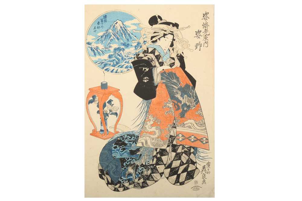 Lot 1078 - A WOODBLOCK PRINT BY EISEN.