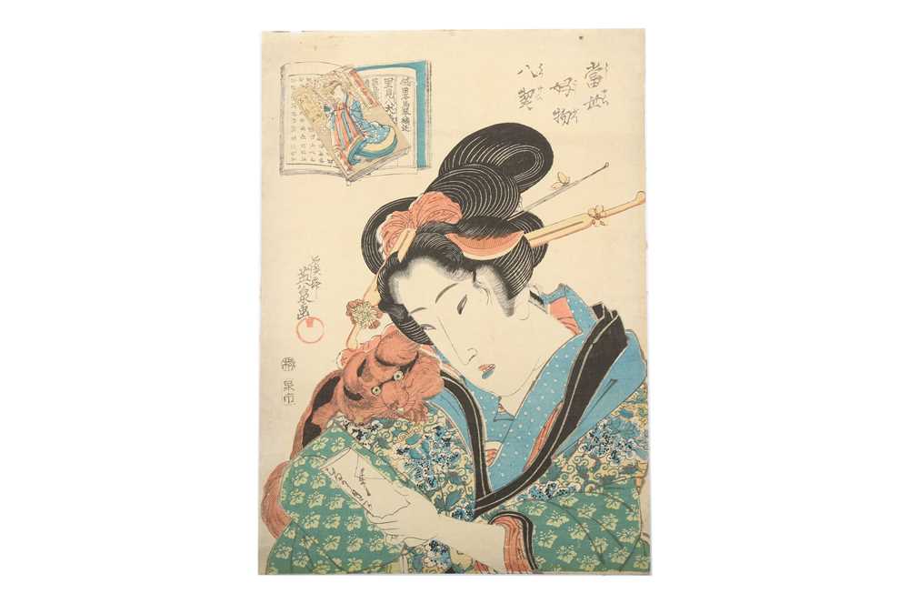 Lot 1090 - A WOODBLOCK PRINT BY EISEN.