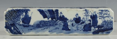 Lot 455 - Chinese paperweight/wrist rest, blue glaze...