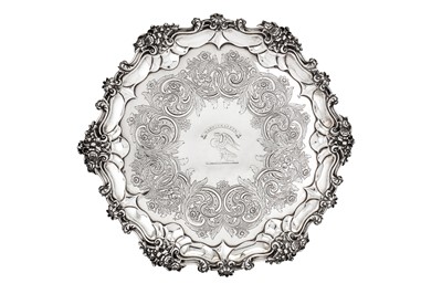 Lot 354 - Publishing interest - A William IV sterling silver salver, London 1834 by Edward, Edward junior, John & William Barnard