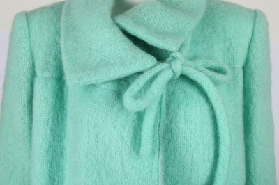 Lot 121 - Chanel Mint Green Long Coat - Size 10