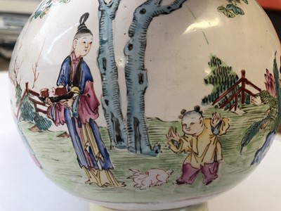 Lot 242 - A CHINESE FAMILLE ROSE CANTON ENAMEL TEAPOT AND COVER.