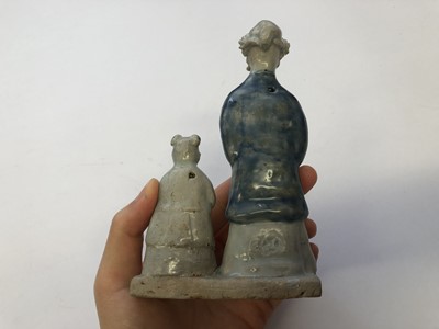 Lot 450 - A CHINESE BISCUIT FIGURE GROUP.