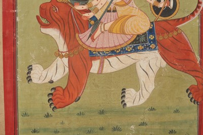 Lot 327 - THE HINDU GODDESS DURGA SEATED ON HER MOUNT (VAHANA)