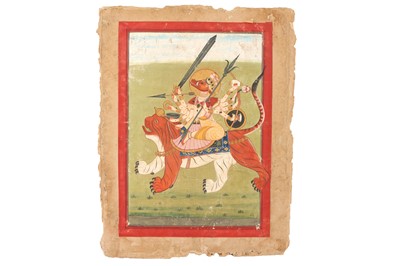 Lot 327 - THE HINDU GODDESS DURGA SEATED ON HER MOUNT (VAHANA)
