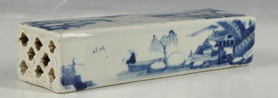 Lot 460 - Chinese paperweight/wrist rest, blue glaze...