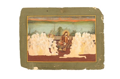 Lot 319 - THE BHAKTI POETESS MIRABAI AT COURT SURROUNDED BY ASCETIC DEVOTEES