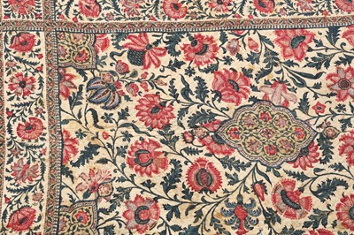 Lot 132 - AN INDO-PERSIAN KALAMKARI CHILD’S QUILTED COT COVER
