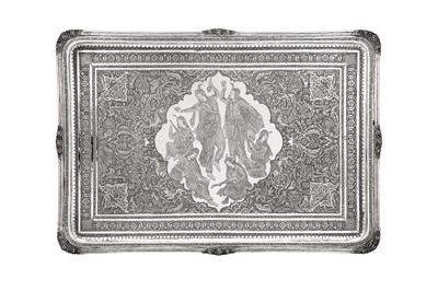 Lot 200 - A large mid-20th century Iranian (Persian) silver tray, Isfahan circa 1960
