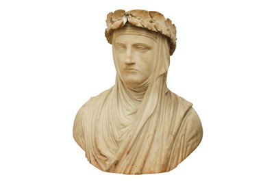 Lot 20 - AMENDED - A 19TH CENTURY WHITE MARBLE BUST