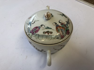 Lot 233 - A CHINESE FAMILLE ROSE 'IMMORTALS' TEAPOT AND COVER.