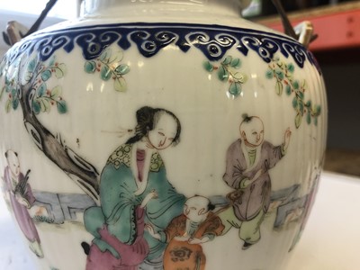 Lot 94 - A CHINESE FAMILLE ROSE TEAPOT AND COVER.