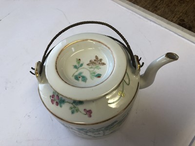 Lot 230 - A CHINESE FAMILLE ROSE 'BITTER MELON' TEAPOT AND COVER.