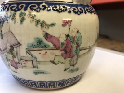 Lot 231 - A CHINESE FAMILLE ROSE TEAPOT AND COVER.