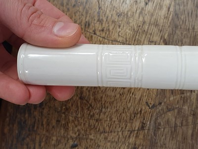 Lot 13 - AN EXCEPTIONALLY RARE CHINESE BLANC-DE-CHINE FLUTE.