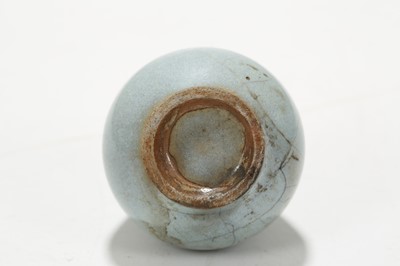 Lot 19 - A CHINESE JUN GLAZED WATER DROPPER TOGETHER...