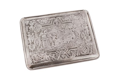 Lot 1002 - A mid - 18th century unmarked silver concealed erotic snuff box, probably French circa 1760