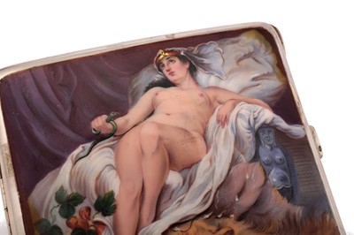 Lot 1051 - An early 20th-century sterling silver and erotic enamel cigarette case, i