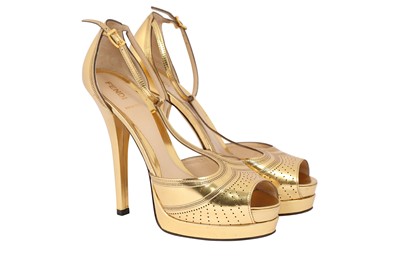 Lot 330 - Fendi Gold Platform Heels - Size 39