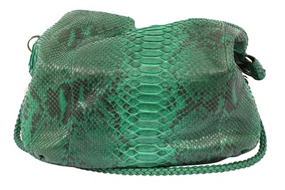 Lot 118 - Gucci Emerald Python Wave Bag