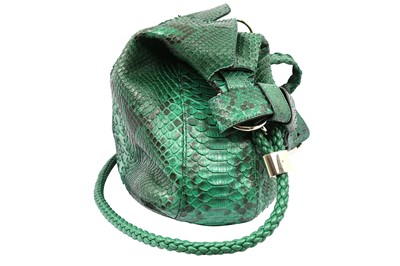 Lot 118 - Gucci Emerald Python Wave Bag