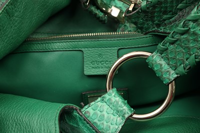 Lot 118 - Gucci Emerald Python Wave Bag